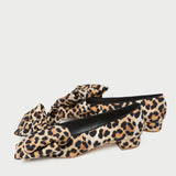 Loeffler Randall - Noa Leopard Jersey Bow Flat