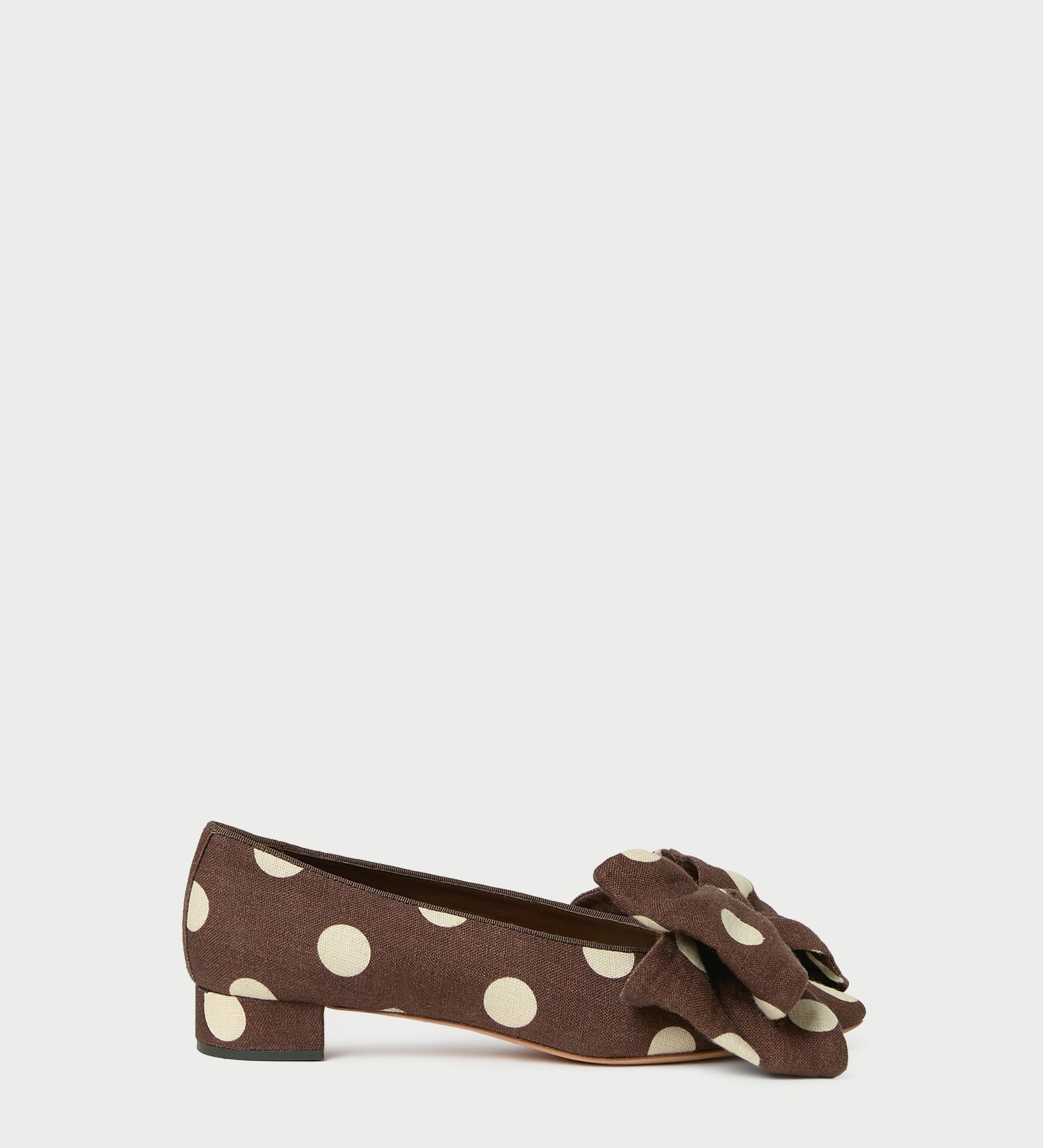 Loeffler Randall - Noa Brown/Cream Linen Bow Flat