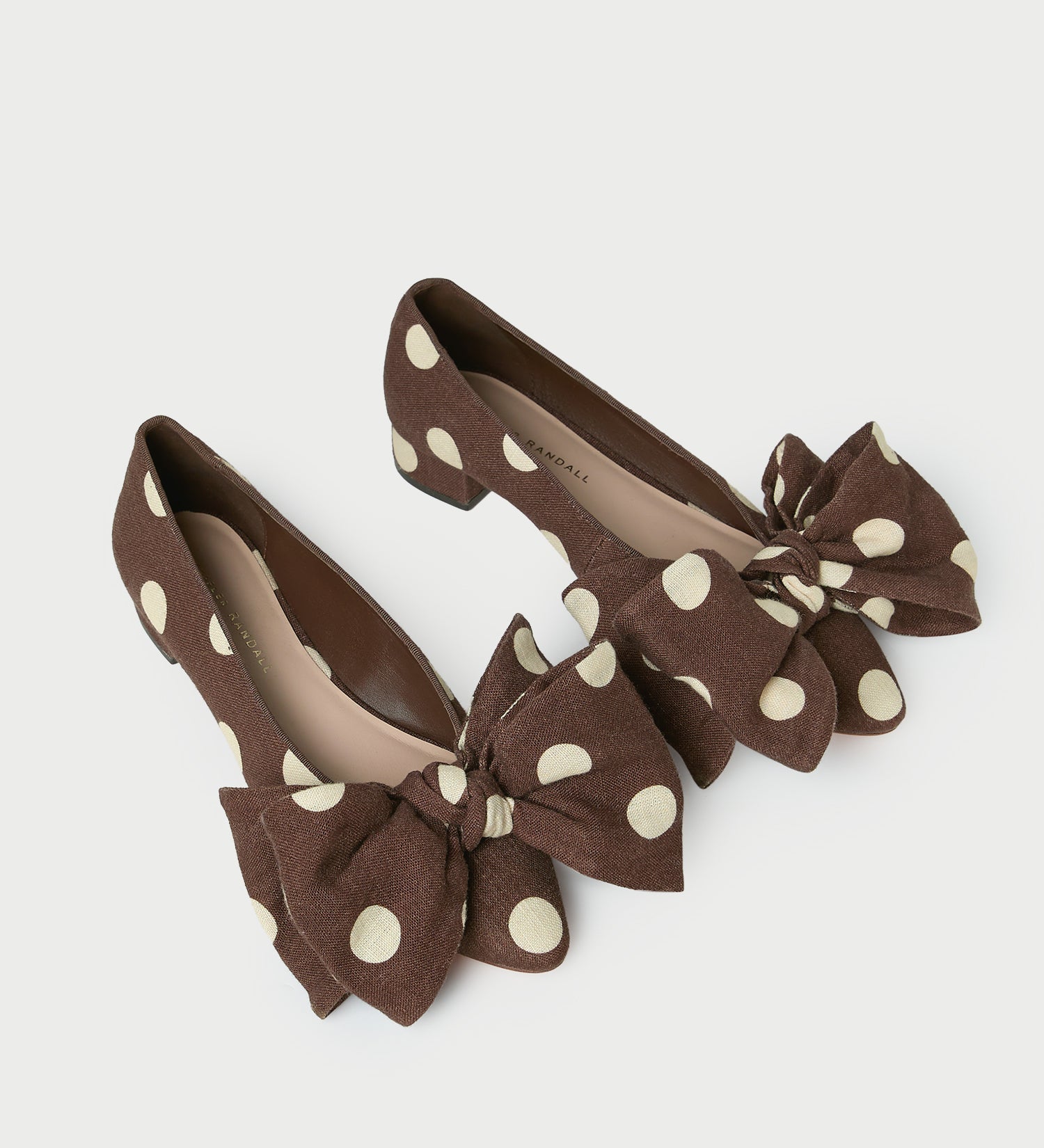 Loeffler Randall - Noa Brown/Cream Linen Bow Flat