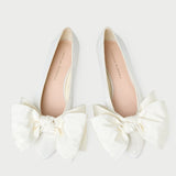 Loeffler Randall - Noa Cream Moiré Bow Flat