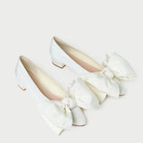 Loeffler Randall - Noa Cream Moiré Bow Flat