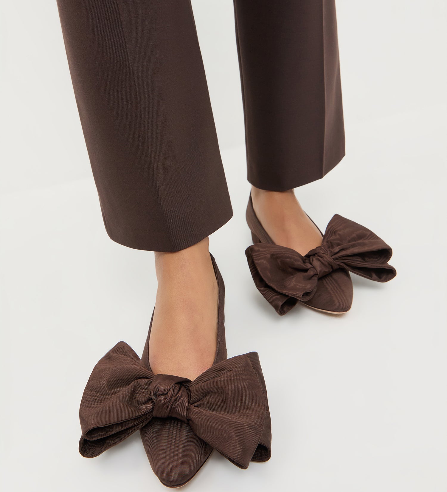 Loeffler Randall - Noa Mocha Moiré Bow Flat