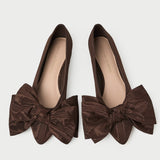 Loeffler Randall - Noa Mocha Moiré Bow Flat