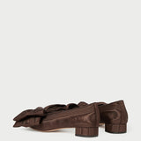 Loeffler Randall - Noa Mocha Moiré Bow Flat