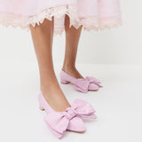 Loeffler Randall - Noa Pink Moiré Bow Flat