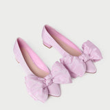 Loeffler Randall - Noa Pink Moiré Bow Flat
