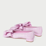 Loeffler Randall - Noa Pink Moiré Bow Flat