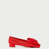 Loeffler Randall - Noa Red Moiré Bow Flat