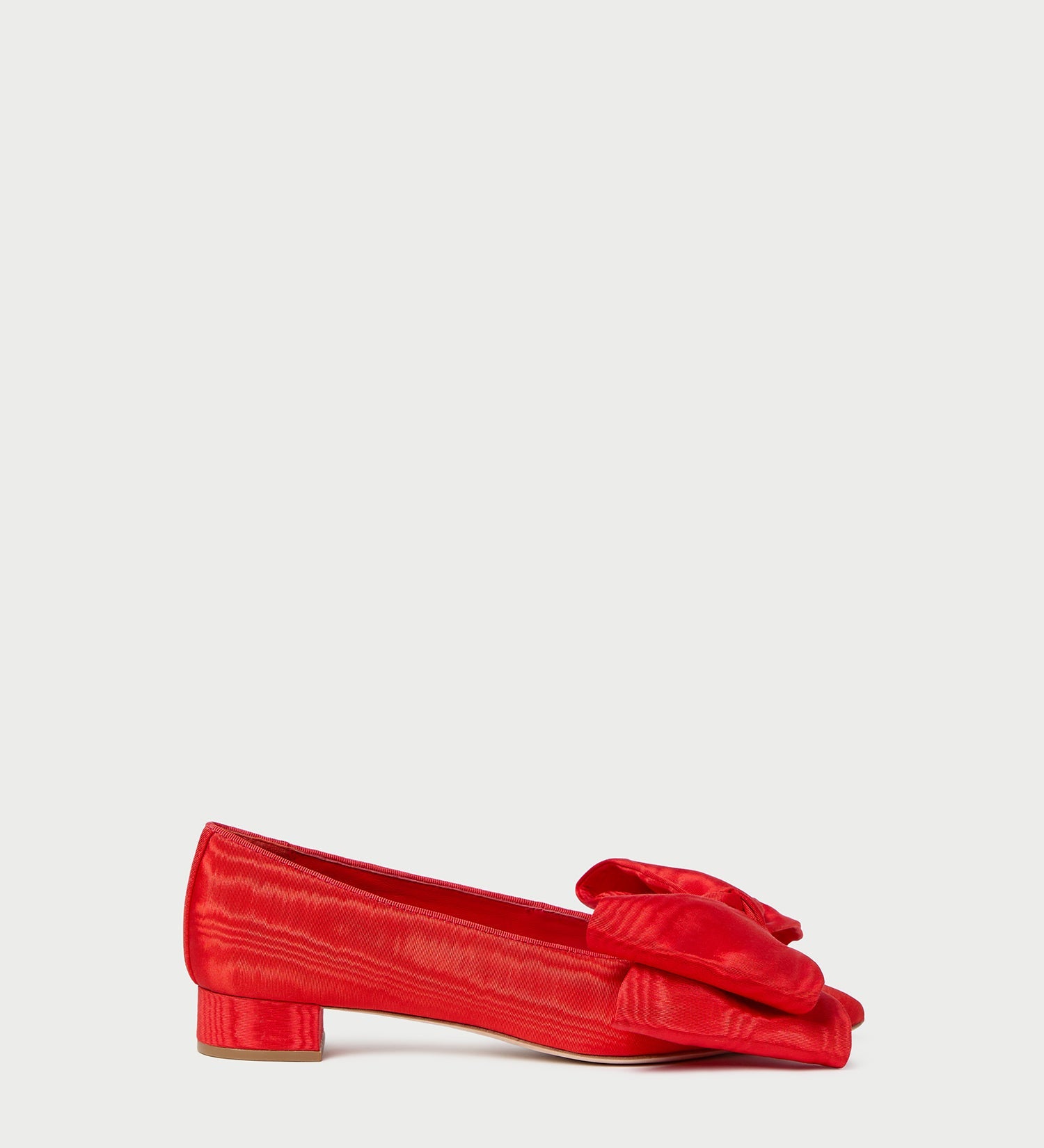Loeffler Randall - Noa Red Moiré Bow Flat