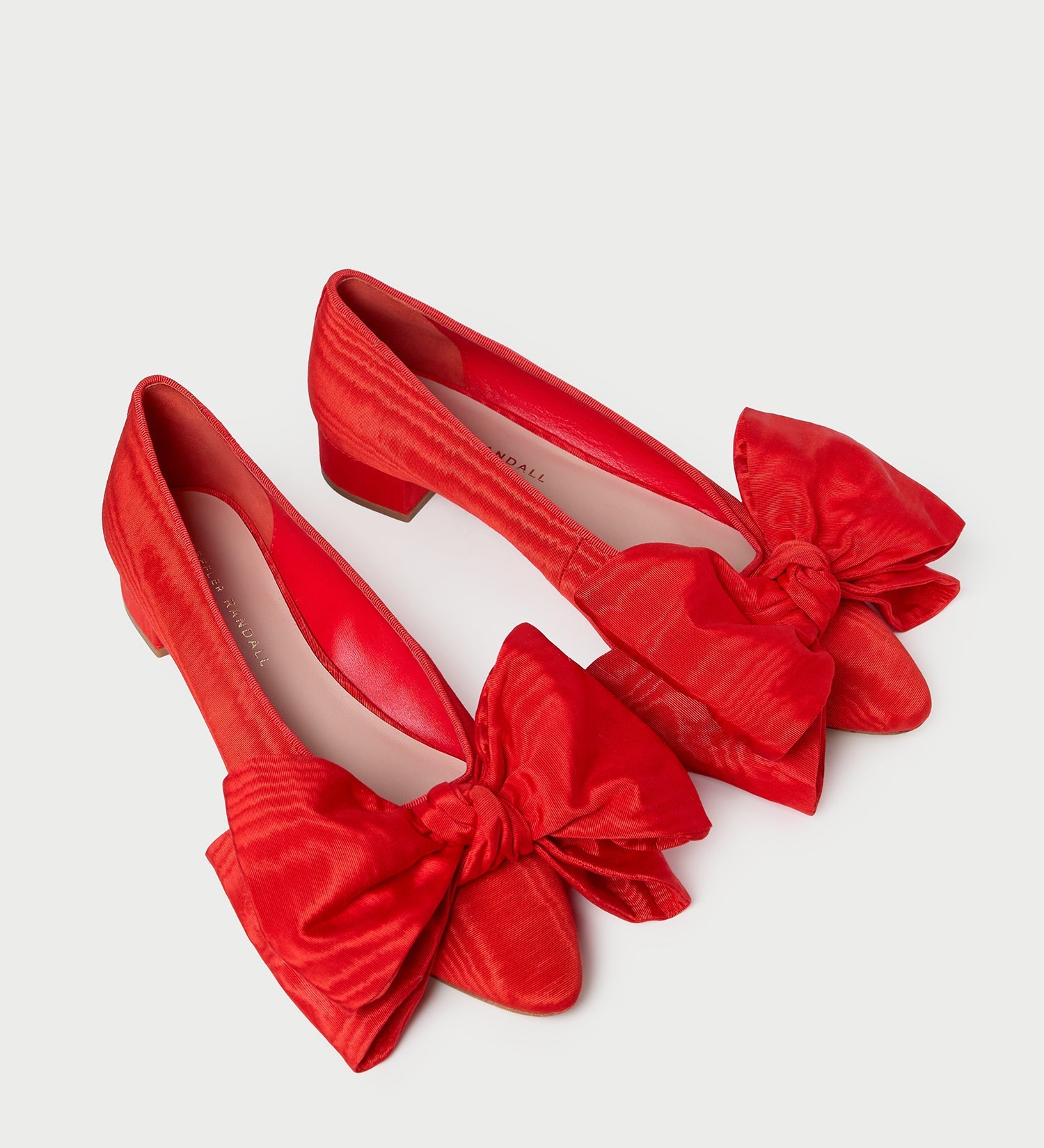 Loeffler Randall - Noa Red Moiré Bow Flat