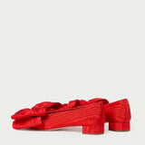 Loeffler Randall - Noa Red Moiré Bow Flat