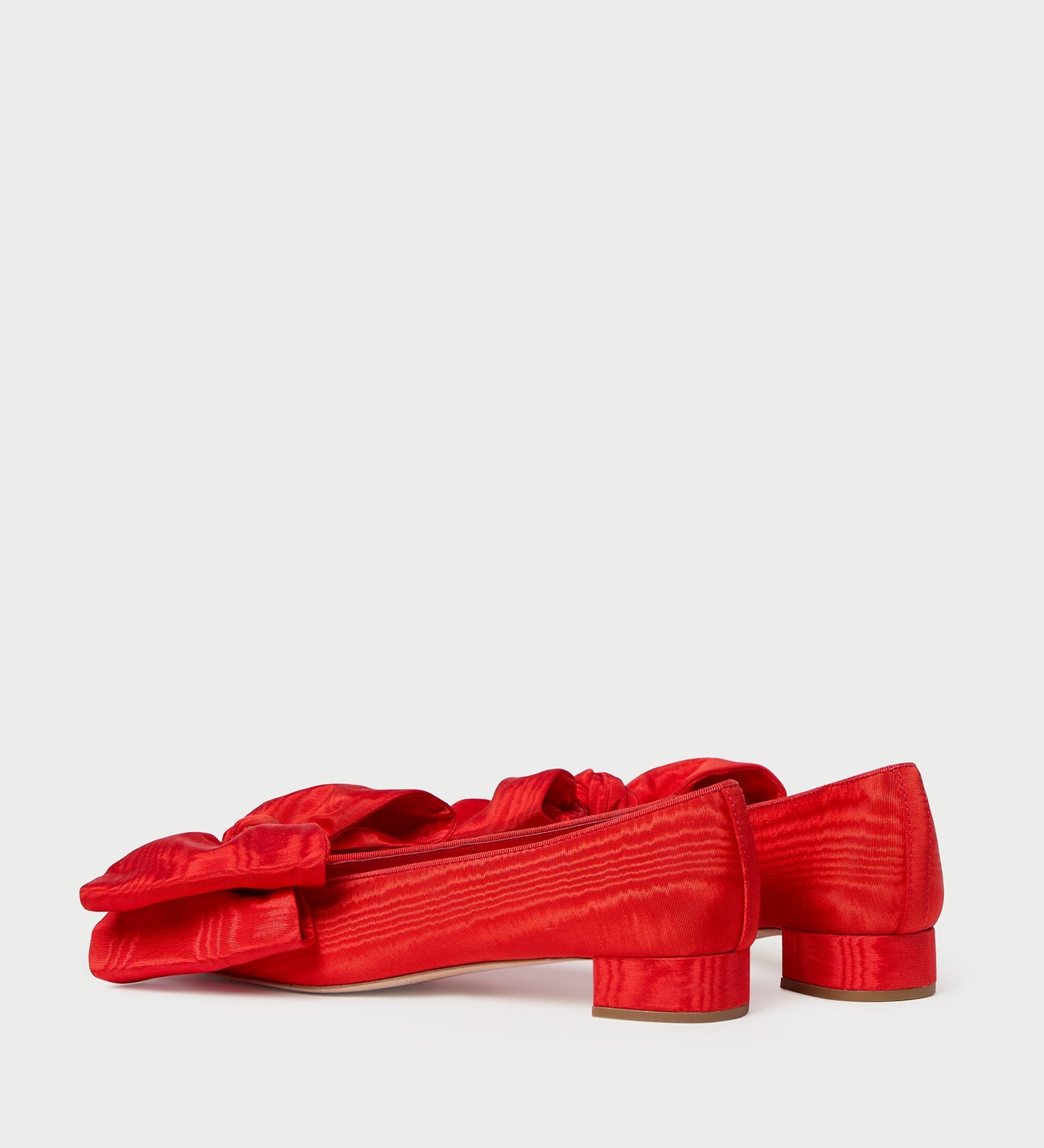 Loeffler Randall - Noa Red Moiré Bow Flat