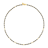Dorsey - ENAMEL MOISSANITE NECKLACE IN NOIR, 18K GOLD VERMEIL