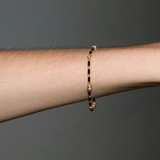 Dorsey - ENAMEL MOISSANITE BRACELET IN NOIR, 18K GOLD VERMEIL