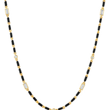 Dorsey - ENAMEL MOISSANITE NECKLACE IN NOIR, 18K GOLD VERMEIL