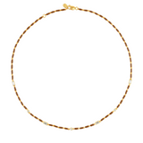 Dorsey - ENAMEL MOISSANITE NECKLACE IN NOISETTE, 18K GOLD VERMEIL