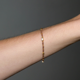 Dorsey - ENAMEL MOISSANITE BRACELET IN NOISETTE, 18K GOLD VERMEIL