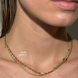 Dorsey - ENAMEL MOISSANITE NECKLACE IN NOISETTE, 18K GOLD VERMEIL