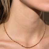 Dorsey - ENAMEL MOISSANITE NECKLACE IN NOISETTE, 18K GOLD VERMEIL