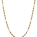 Dorsey - ENAMEL MOISSANITE NECKLACE IN NOISETTE, 18K GOLD VERMEIL