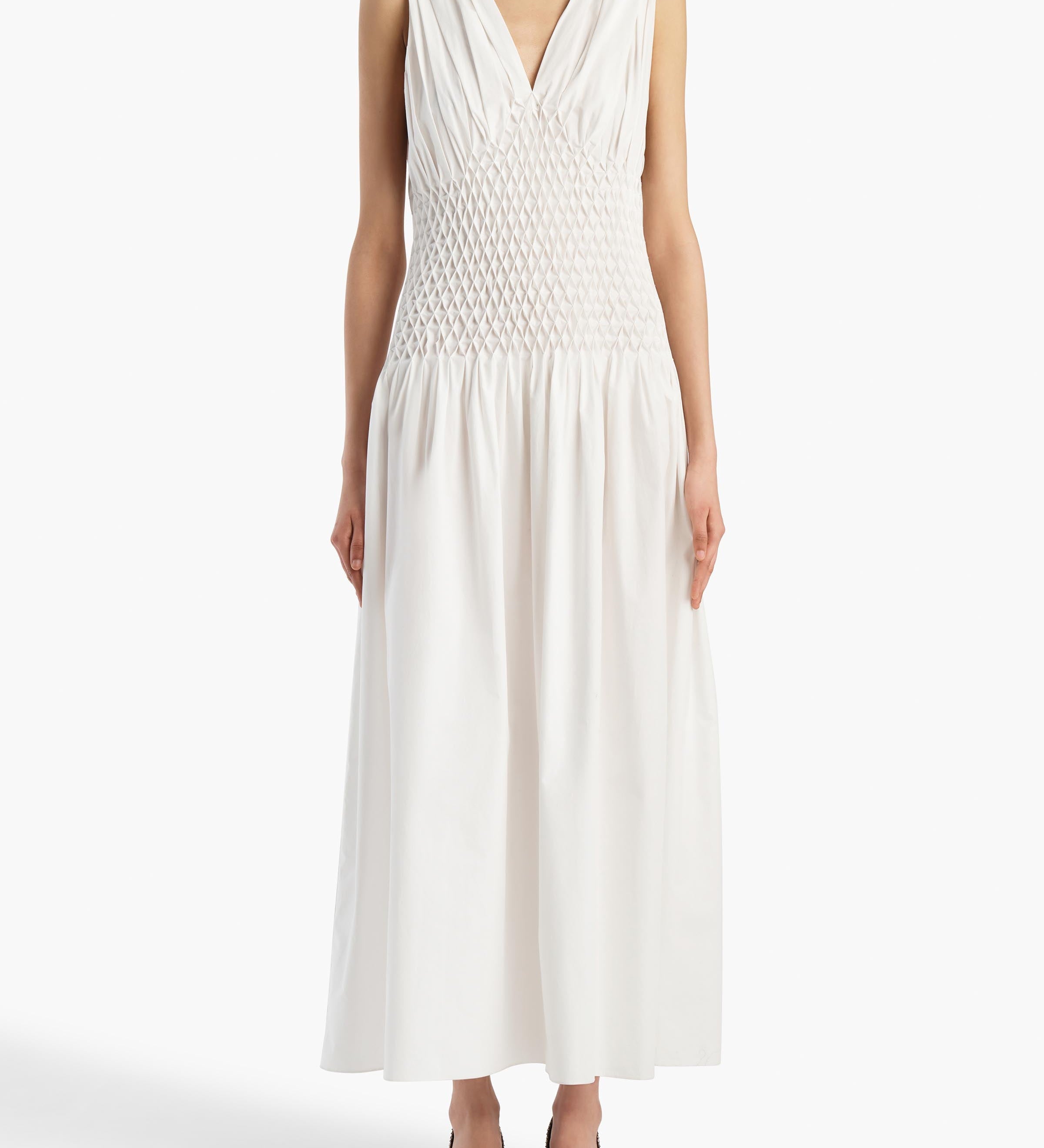 Khaite - Nola Dress in Chalk Cotton