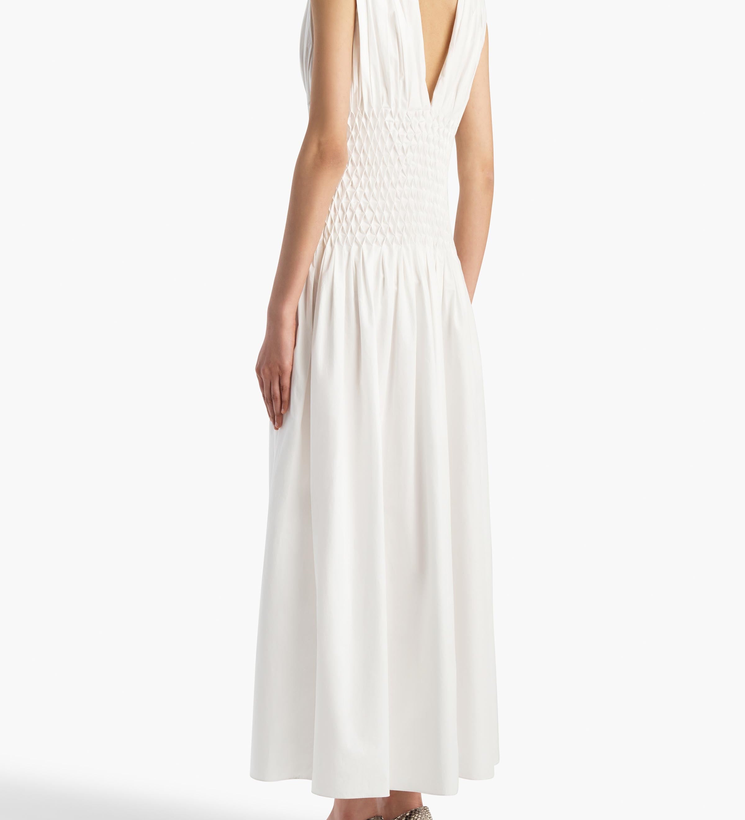 Khaite - Nola Dress in Chalk Cotton