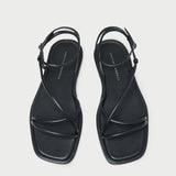 Loeffler Randall - Noor Black Leather Flat Sandal