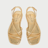 Loeffler Randall - Noor Gold Leather Flat Sandal