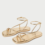 Loeffler Randall - Noor Gold Leather Flat Sandal