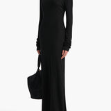 Khaite - Norla Dress in Black Silk Cashmere Jersey