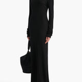 Khaite - Norla Dress in Black Silk Cashmere Jersey