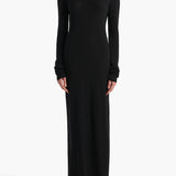 Khaite - Norla Dress in Black Silk Cashmere Jersey
