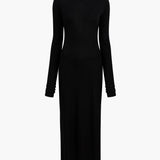 Khaite - Norla Dress in Black Silk Cashmere Jersey