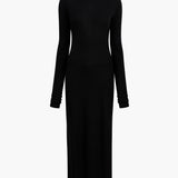 Khaite - Norla Dress in Black Silk Cashmere Jersey