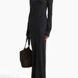 Khaite - Norla Dress in Charcoal Silk Cashmere Jersey