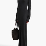 Khaite - Norla Dress in Charcoal Silk Cashmere Jersey