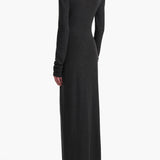 Khaite - Norla Dress in Charcoal Silk Cashmere Jersey