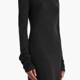 Khaite - Norla Dress in Charcoal Silk Cashmere Jersey