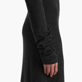 Khaite - Norla Dress in Charcoal Silk Cashmere Jersey