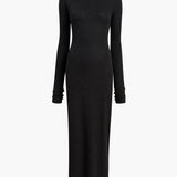 Khaite - Norla Dress in Charcoal Silk Cashmere Jersey