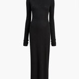 Khaite - Norla Dress in Charcoal Silk Cashmere Jersey