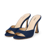 L'AGENCE - Avery Denim Peep-Toe Mule