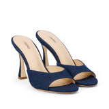 L'AGENCE - Avery Denim Peep-Toe Mule