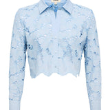 L'AGENCE - Seychelle Cropped Eyelet Blouse