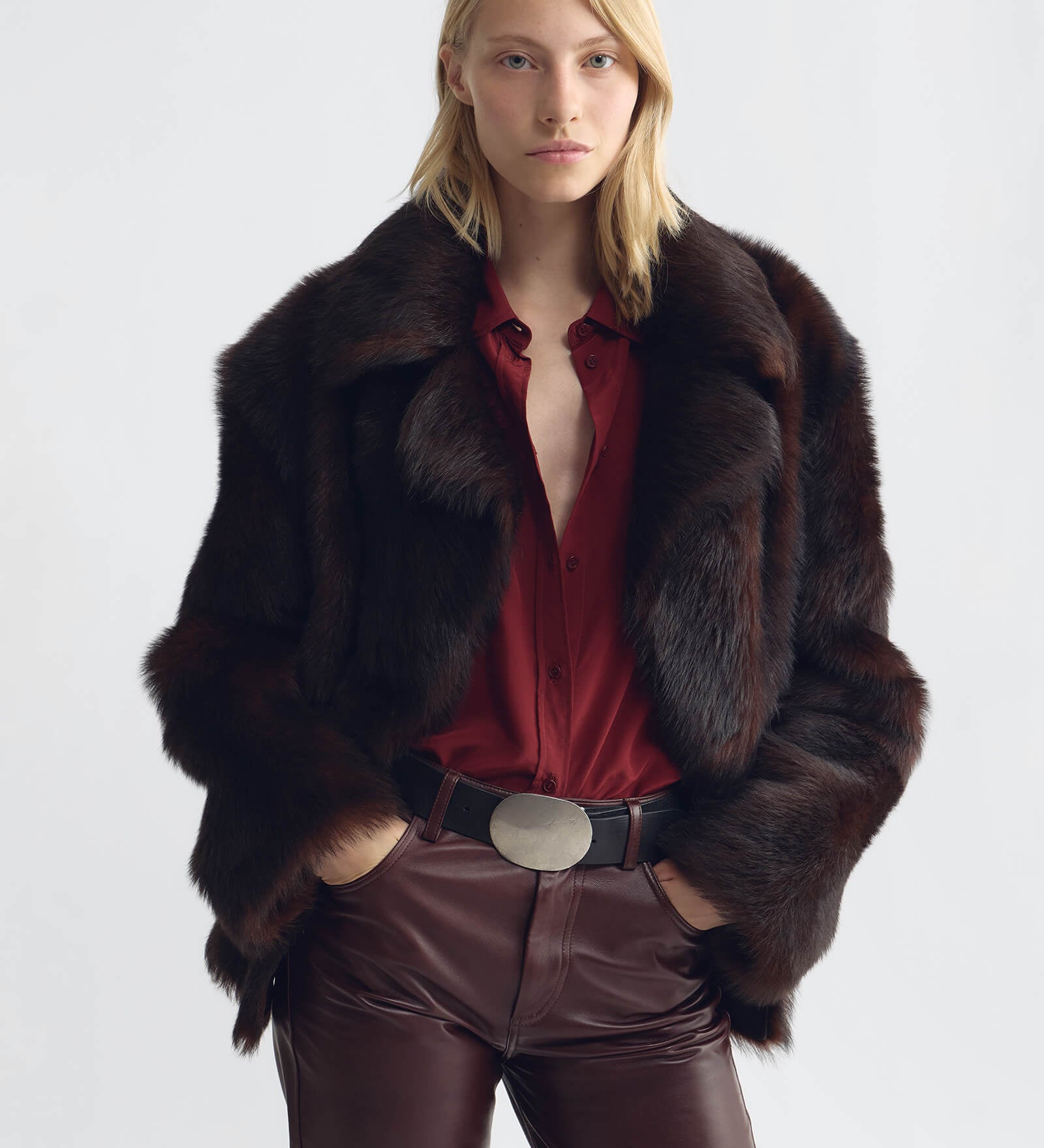 Nili Lotan - CLEOPHEE DB SHORT SHEARLING COAT
