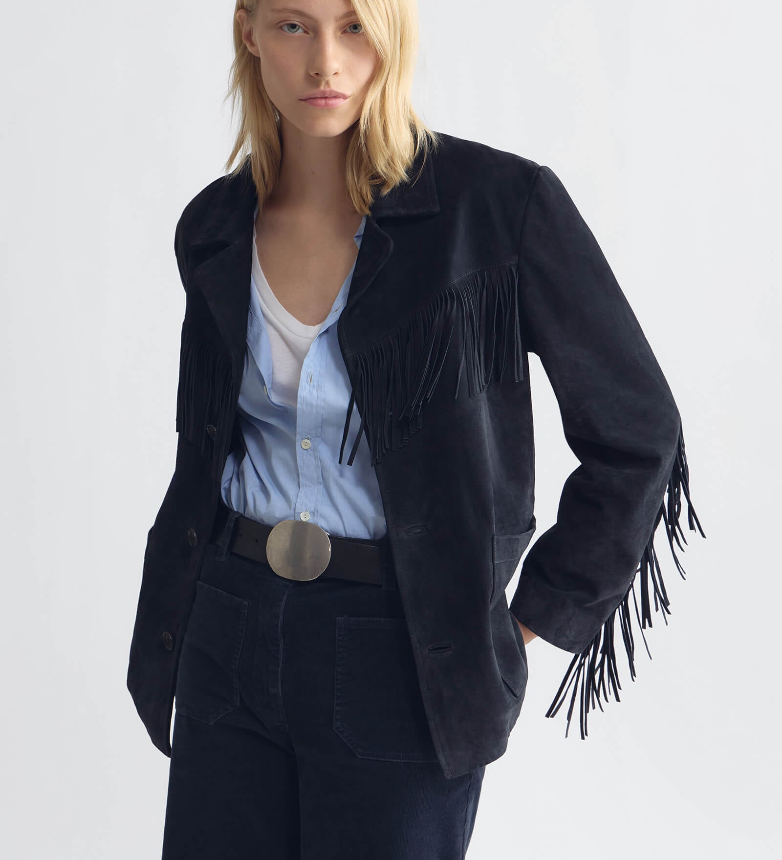 Nili Lotan - AGATE FRINGE SUEDE JACKET