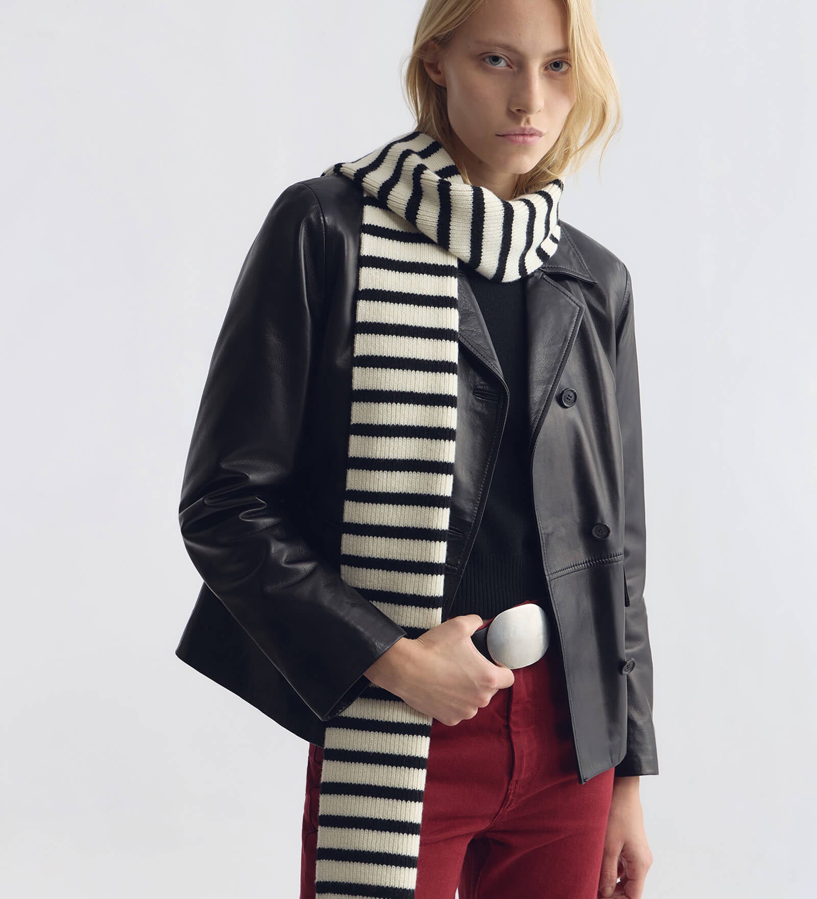 Nili Lotan - STRIPE WOOL SCARF