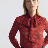Nili Lotan - LYA RUFFLE TIE SILK BLOUSE