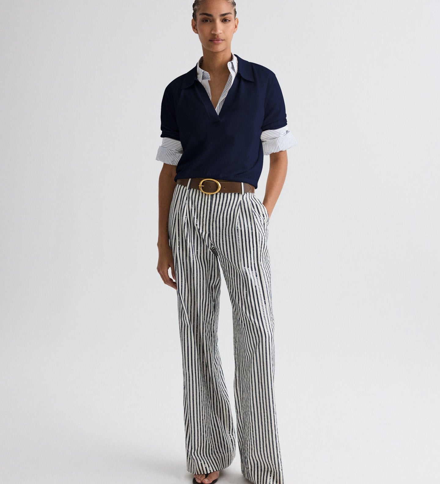 TWP - Sulli Pant in Clear Sequin on Stripe