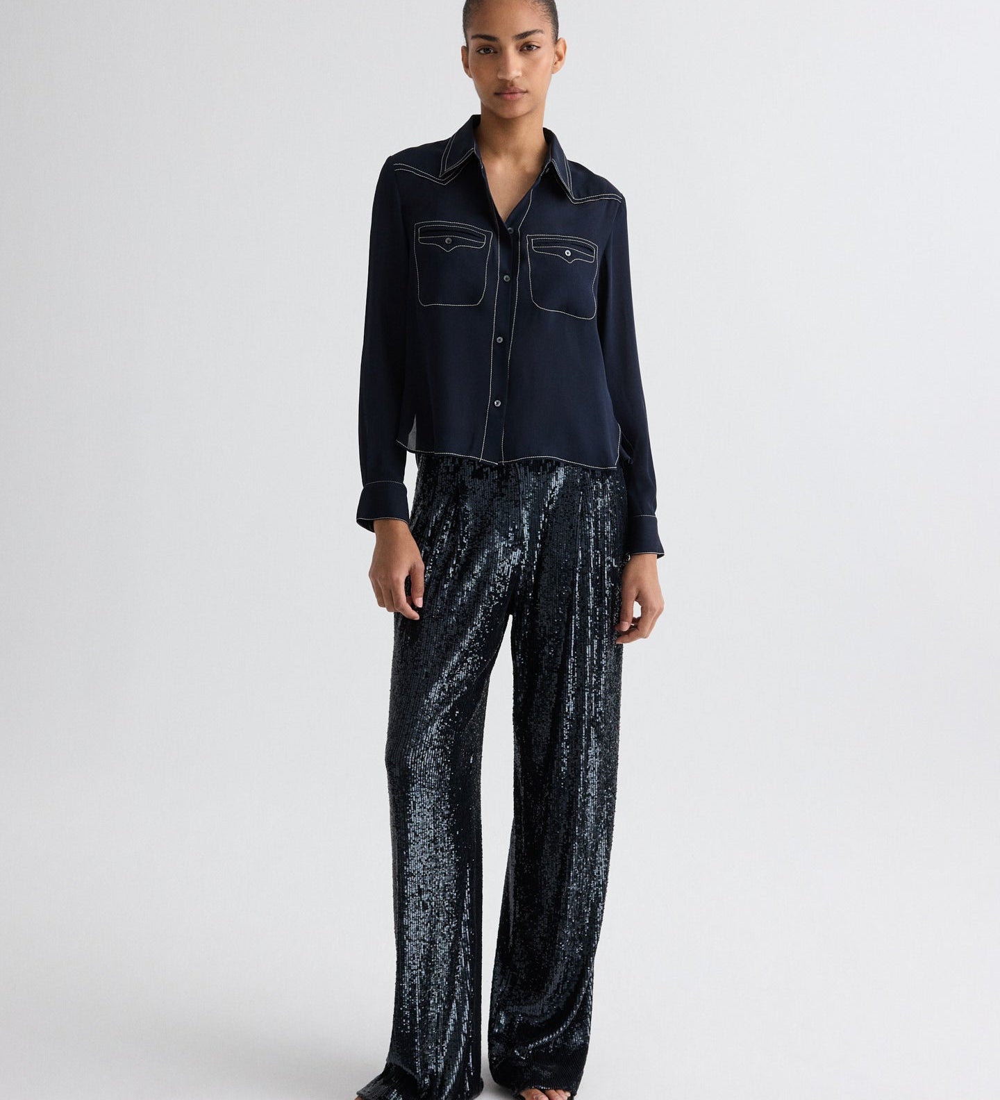 TWP - Sulli Pant in Stripe Sequin Mesh